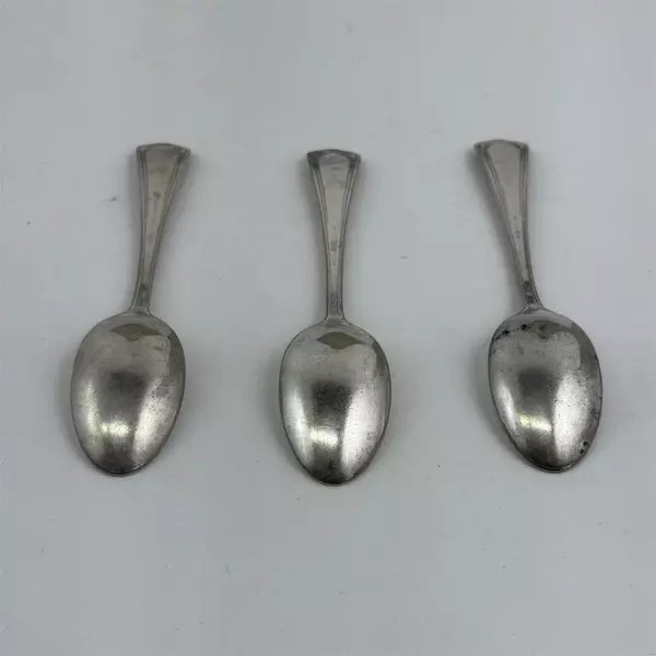 3 Wm Rogers Mfg 1915 Patent Hampton Silver Plate Teaspoons 5.75"
