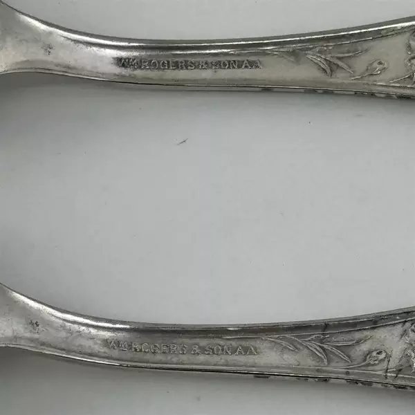 2 Vintage Wm Rogers & Son AA Mary Fuller Silver Plate Teaspoons 5.75"