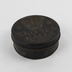 Vintage Tao Tea Balls Round Empty Tin 3-3/4"