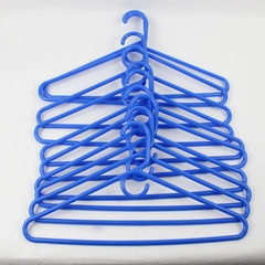 Set of 10 Blue Plastic Clothes Hangers Closet Storage
