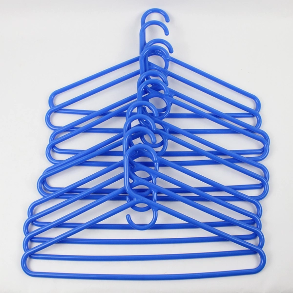 Set of 10 Blue Plastic Clothes Hangers Closet Storage