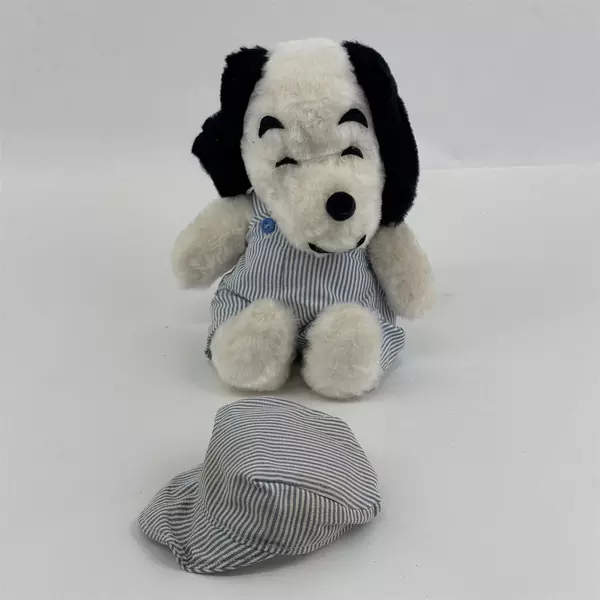 Vintage Peanuts Snoopy Train Engineer Plush Toy 9"