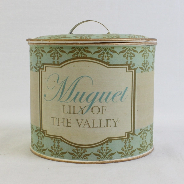 Vintage Muguet Lily of The Valley Round Tin Canister 5"x4" Empty