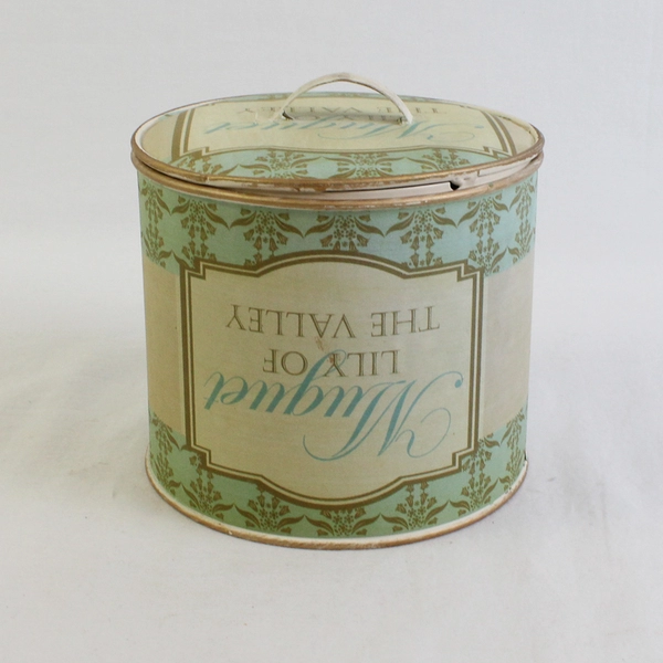Vintage Muguet Lily of The Valley Round Tin Canister 5"x4" Empty