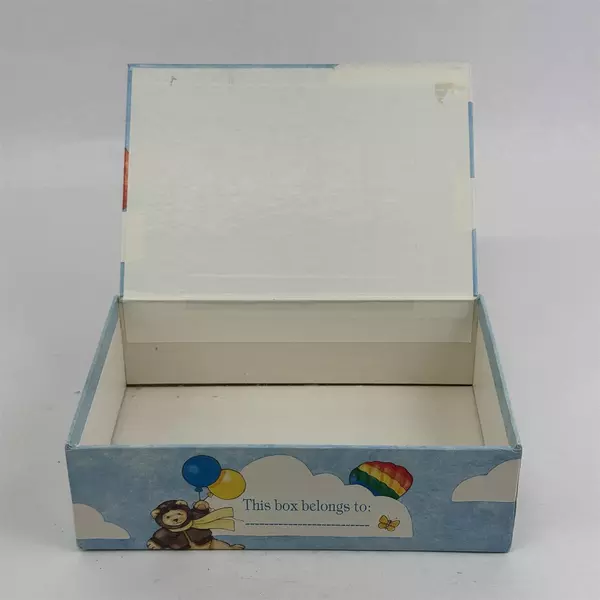 Vintage General Box Co. Pencil Box Hot Air Balloons Teddy Bears USA