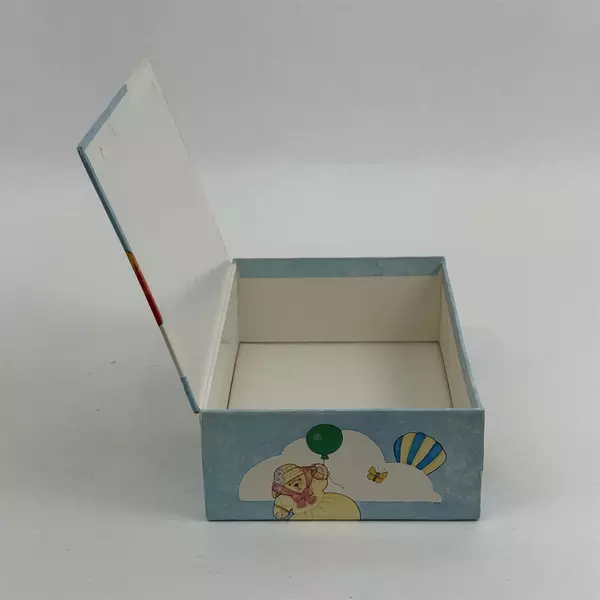 Vintage General Box Co. Pencil Box Hot Air Balloons Teddy Bears USA