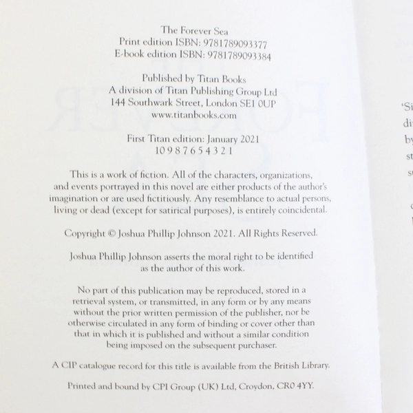 The Forever Sea by Joshua Phillip Johnson Paperback