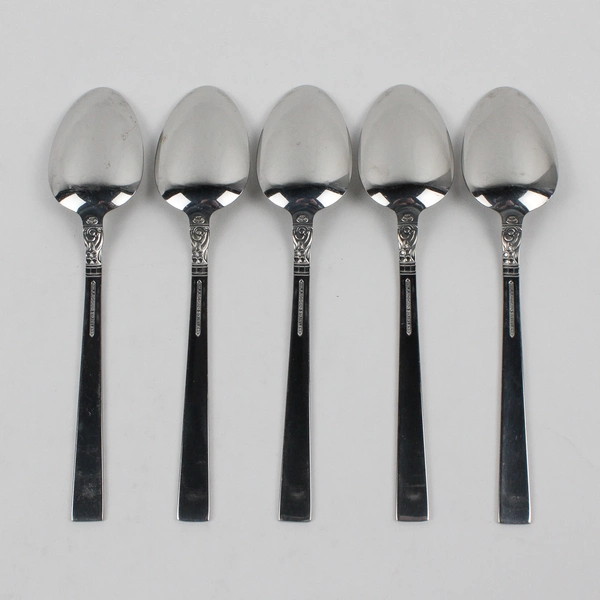 Lot Of 5 Wm A Rogers (Stainless) Flatware Soup Spoons 7.25" Long