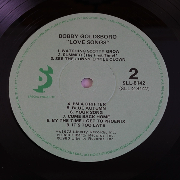 Bobby Goldsboro: Love Songs Liberty Records 12" LP 33 RPM