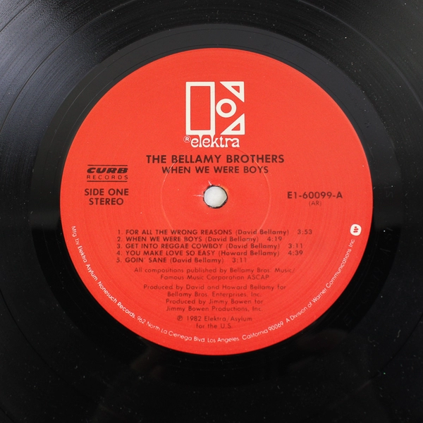 The Bellamy Brothers When We Were Boys Album LP Record 1982 Elektra