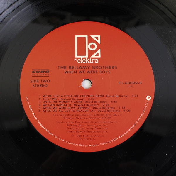 The Bellamy Brothers When We Were Boys Album LP Record 1982 Elektra