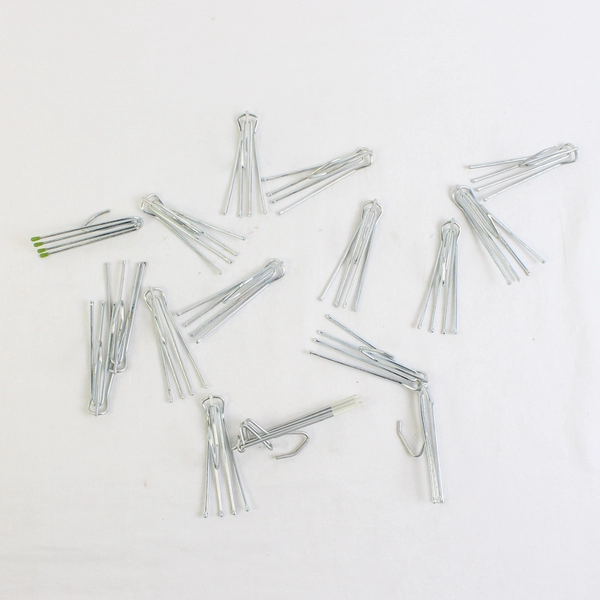 Lot of 16 Stainless Steel 4-Prong Pleater Curtain Drapery Hooks