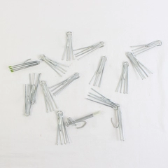 Lot of 16 Stainless Steel 4-Prong Pleater Curtain Drapery Hooks