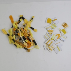 Lot of 36 Embroidery Floss Thread Skeins Solid Yellow Shades