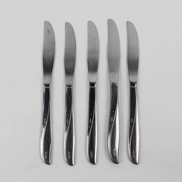 Lot Of 5 Oneida Silver Twin Star (Stainless) Flatware Dinner Knives 9.75" Long