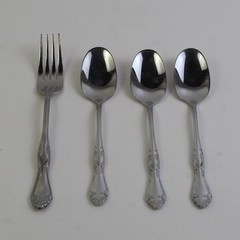 Lot Of 4 Oneida Silver Dover (Stainless) Flatware 3 Soup Spoons & 1 Dinner Fork