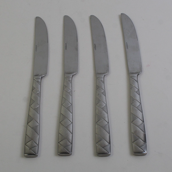 Lot Of 4 Oneida Silver OHS5462  (Stainless) Flatware Dinner Knives 9.75" Long