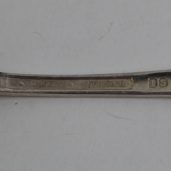 Lot Of 5 WM Rodgers IS Overlaid Flatware Serving Spoons 8.75" Long