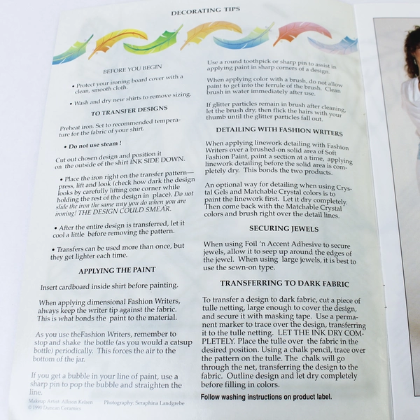 Flights Of Fancy Feather Iron-On Transfer Designs for Fashion Projects HO800