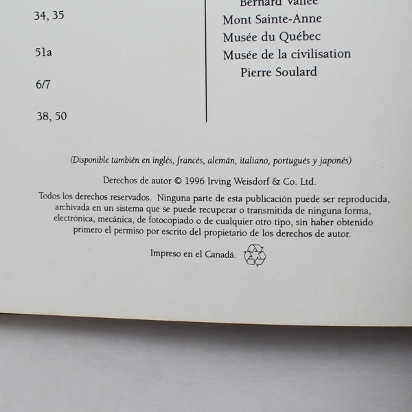 Ciudad de Quebec Edición Español 1996 Irving Weisdorf Paperback - Good Condition