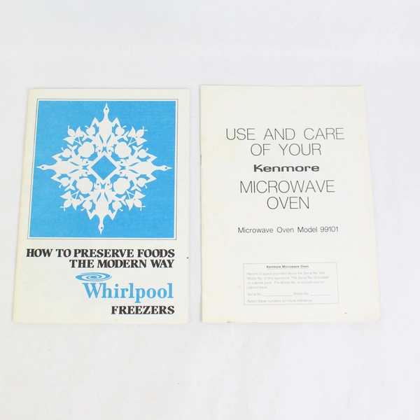 Lot Of 2 Kitchen Appliance Instruction Manuals For Microwave Oven & Freezer PB