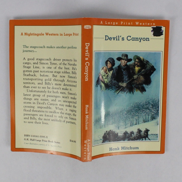 Vintage Large Print Western Devil's Canyon by Hank Mitchum 1992 Paperback