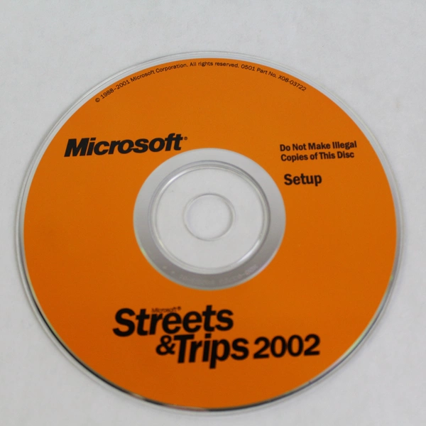 Microsoft Streets & Trips 2002 2 DISC Set Setup & Run No Jewel Case