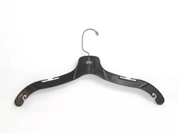 Black Plastic Retail Hangers Lot Of 30 Hook Double Notched Durable Heavy Duty 