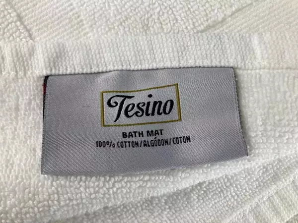 Tesino White Terry Cloth Bath Mat 100% Cotton Hotel Luxury Absorbent 23"x21.75"