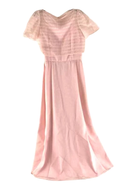 Vtg Marcy Hawkins Pink Strapless Maxi Dress Size M Formal Evening Wear
