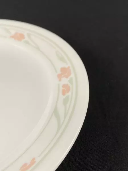 Lot of 3 Corelle Peach Garland Discontinued Floral Bread Dessert Plates 7"