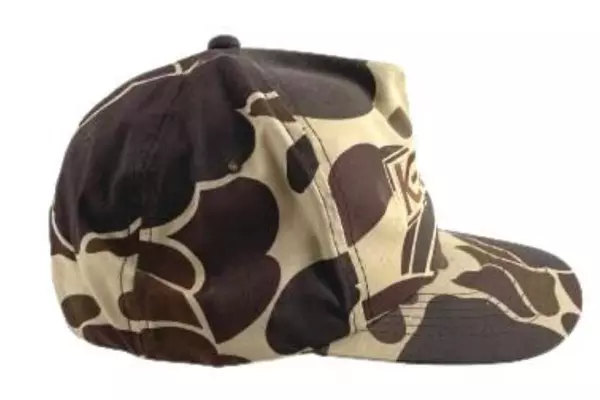 Vintage Kent Electronics Brown Beige Camouflage Snapback Hat Cap Camo Headwear