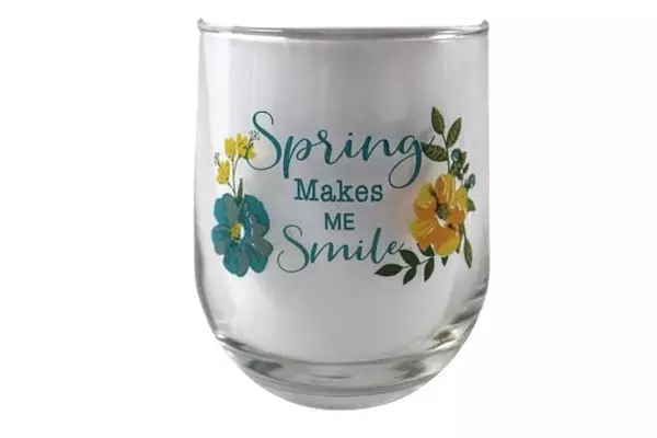 Lot of 2 Handpainted Spring Makes Me Smile Stemless Tumblers