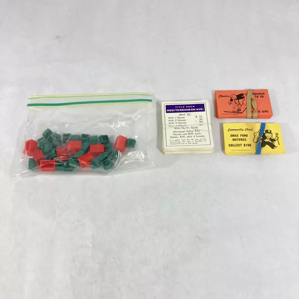 Vintage 1961 Parker Brothers Monopoly Game For Parts