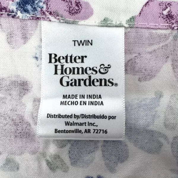 Better Home & Garden Walmart Twin Sheet Set Fitted, Flat, & Case Floral Pattern