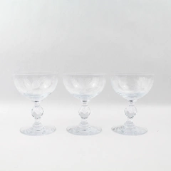 Set Of 3 Morgantown Crystal Champagne Tall Sherbet Glasses 7689-1