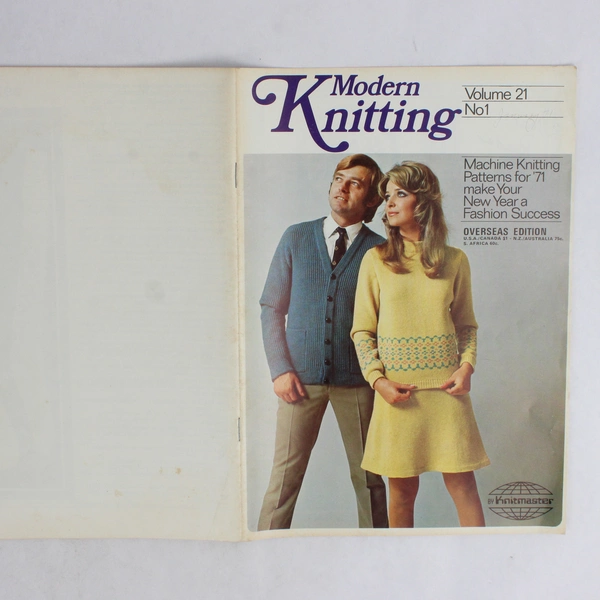 Vintage Modern Knitting Magazine Machine Knitting January 1971 New Year Fashion