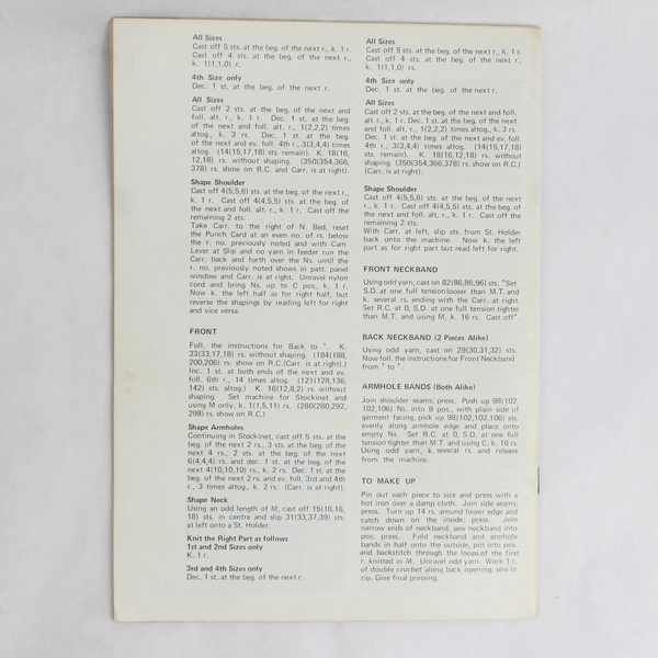 Vintage Modern Knitting Magazine Machine Knitting Sept 1971 With Tension Chart