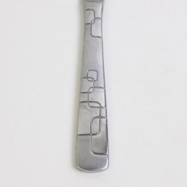 A Lot of 3 Oneida Quadratic Pattern Solid Dinner Knives Glossy Frosted 9.5 Inch