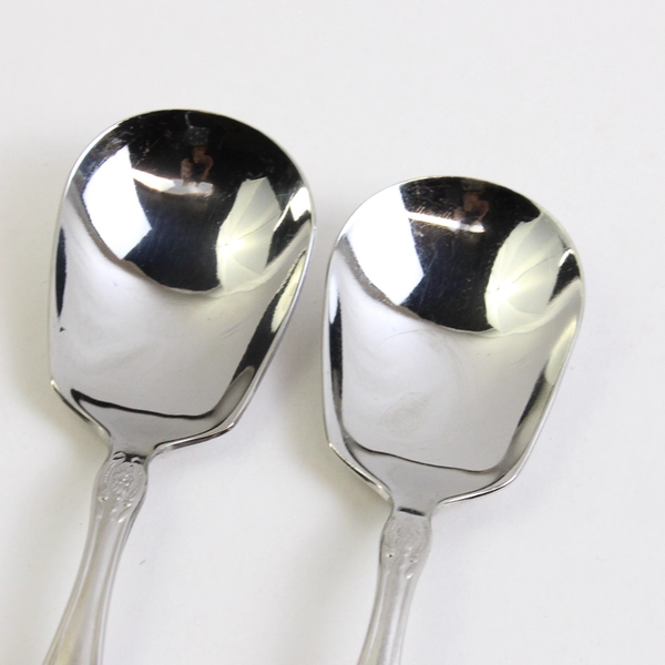 A Lot of 2 Miracle Maid MMA2 Pattern Sugar Spoons Stainless Steel 6 Inches