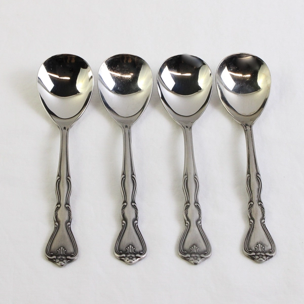 Set of 4 Noritake Sylvia Sugar Spoons 18/8 Stainless Steel Satin Finish 5.75 In