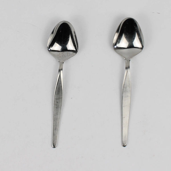 Lot of 2 Noritake Linden Pattern 18/8 Stainless Sugar Spoons 6 Inches