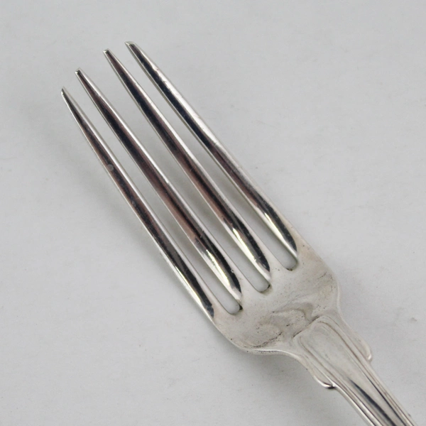 Antique 1800's Louis Muh Coin Silver 6.75" Dinner Fork Fiddle Thread Pattern