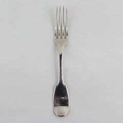 Antique 1800's Hyde & Goodrich Coin Silver Fiddle Dinner Fork 7"