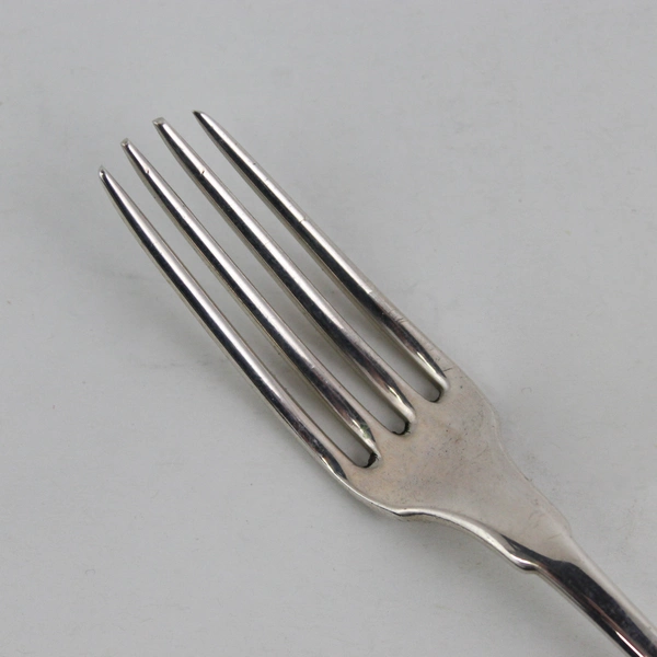 Antique 1800's Hyde & Goodrich Coin Silver Fiddle Dinner Fork 7"