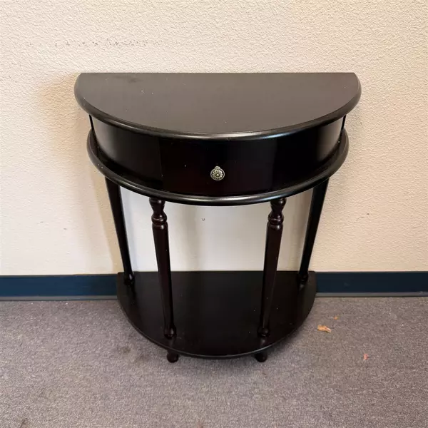 Frenchi Style Espresso Brown Half Moon Shape End Table 1 Drawer