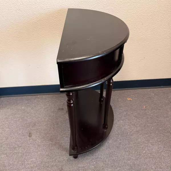 Frenchi Style Espresso Brown Half Moon Shape End Table 1 Drawer