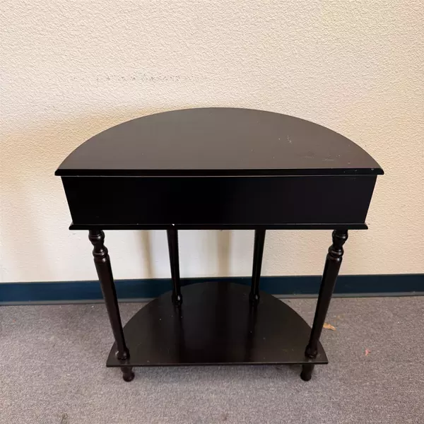 Frenchi Style Espresso Brown Half Moon Shape End Table 1 Drawer