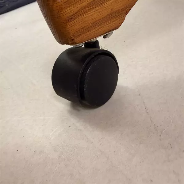 Vintage Solid Wood Bankers Swivel Desk Armchair w/ Replaced Casters