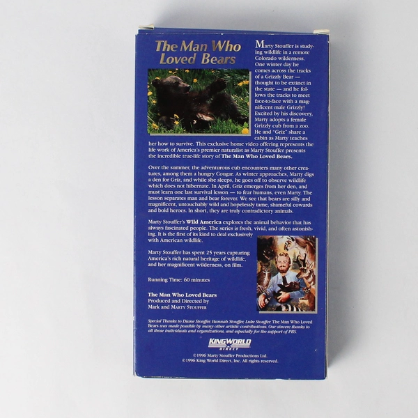 Marty Stouffer's Wild America The Man Who Loved Bears VHS Tape King World 1996